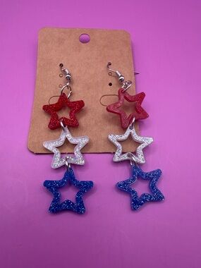 Red, White, and Blue Stars Earrings